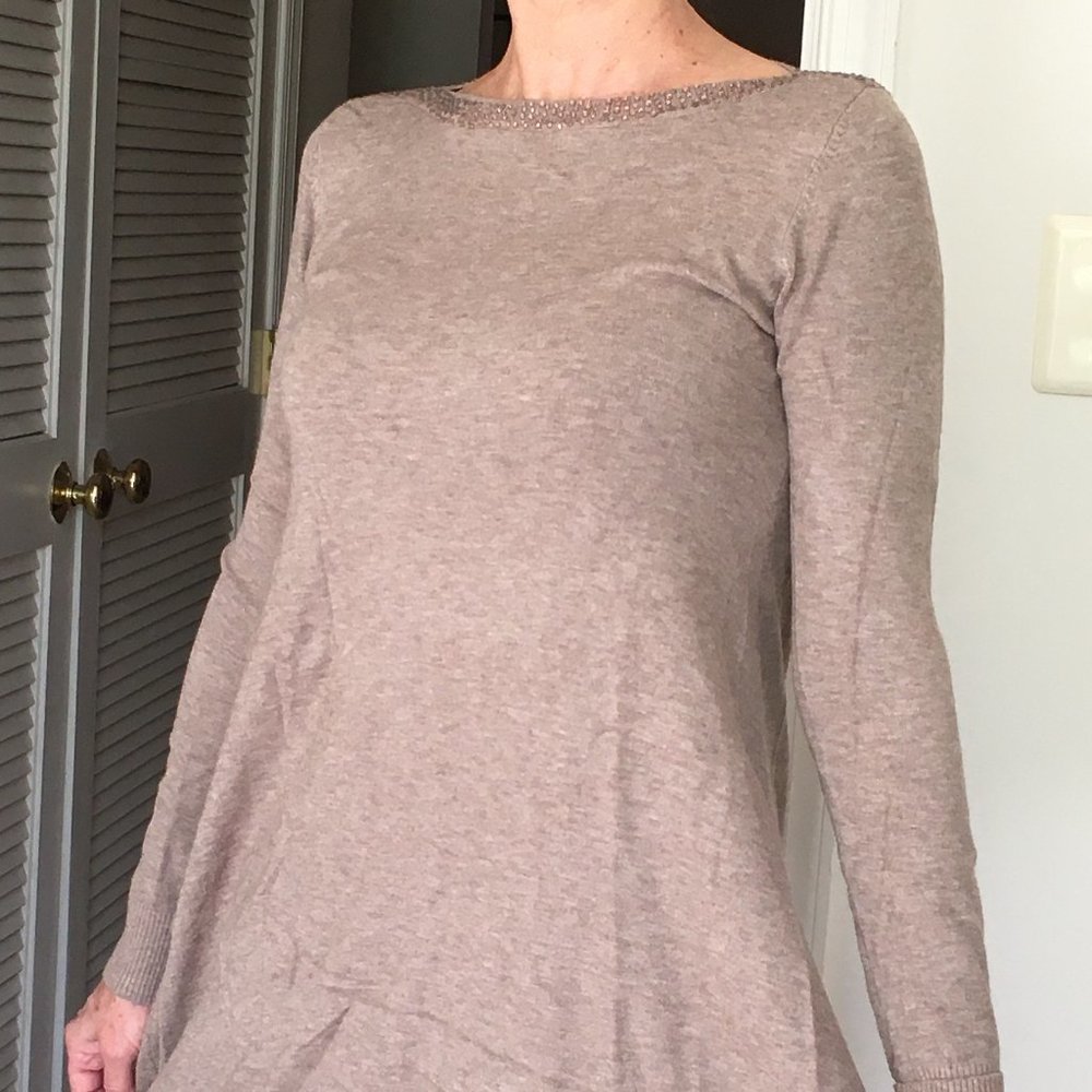 Italian Sweater Tunic with crystal decoration- S/M